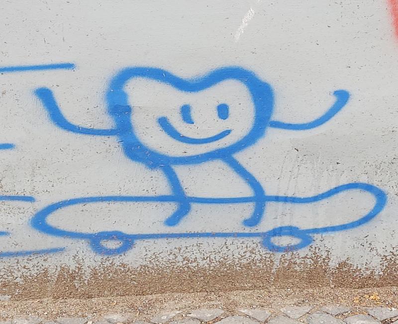 Deutsch: Zeichnung eines Menschen auf einem Skateboard. English: Drawing of stick figure on a skateboard.