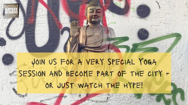 Titelbild mit Buddha vor Graffiti + Interaktionsbeschreibung