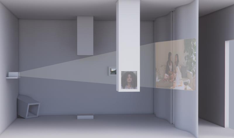3D visualisation of 'Unseen Voices' installation concept