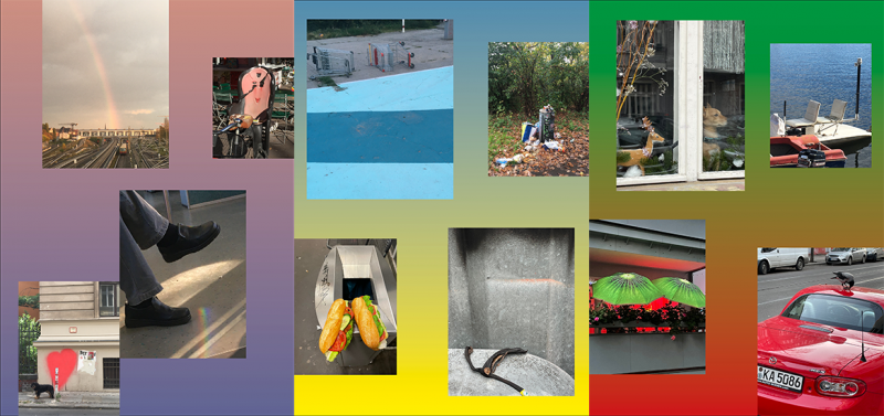 Collage mit Fotografien & Farbverlauf 