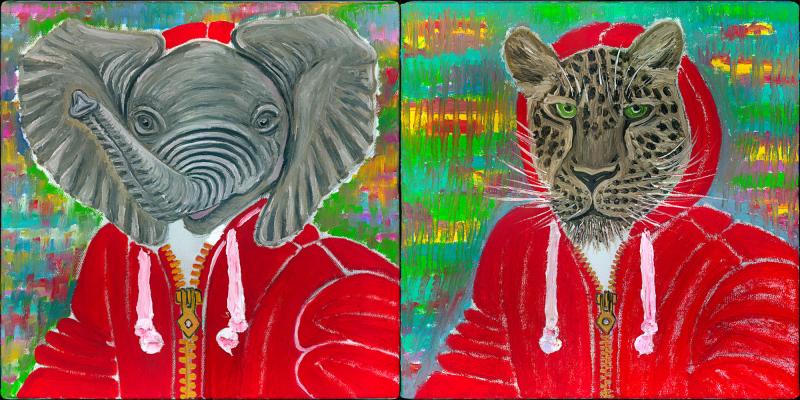 Elephant and Leopard