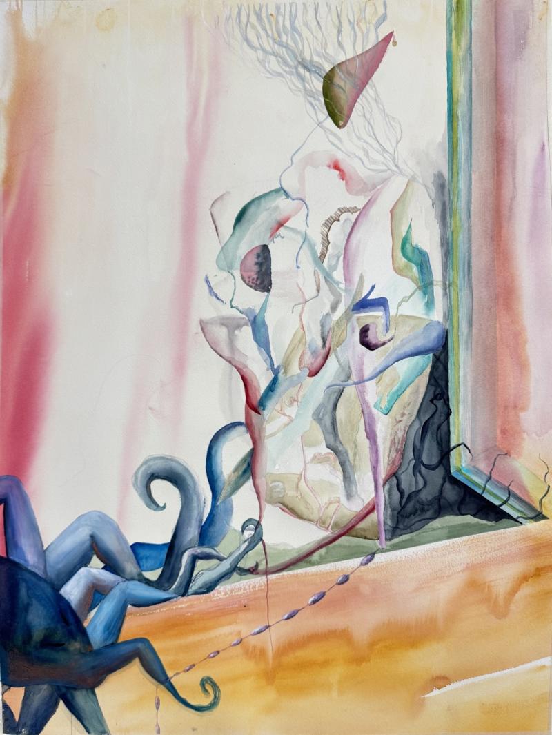 watercolor, ocean lady