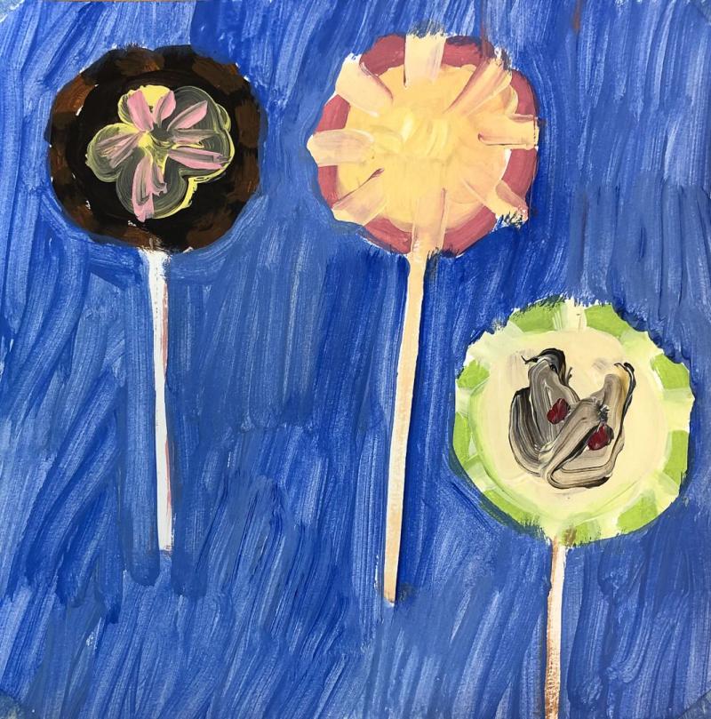 3 colorful lollipops