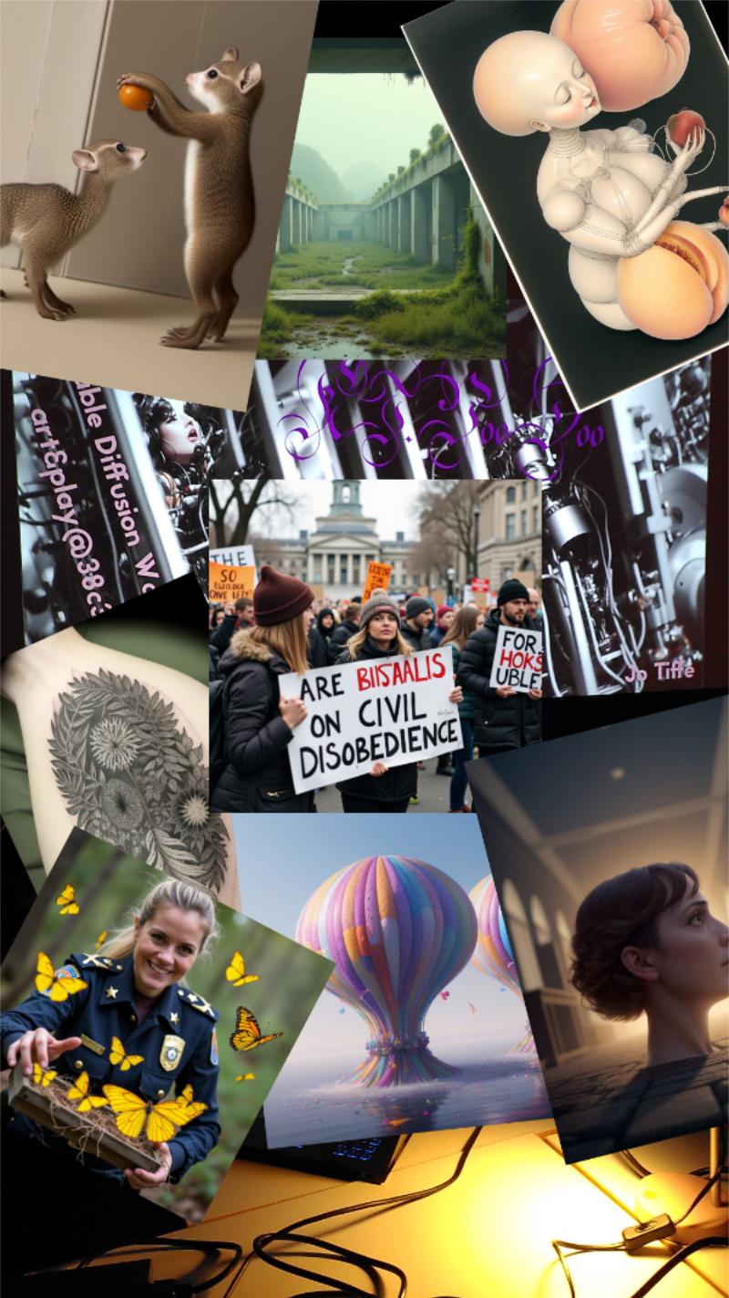Collage of various AI generated images