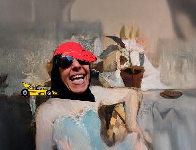 Muslimische Frau im Kunst-Pop-Kontext