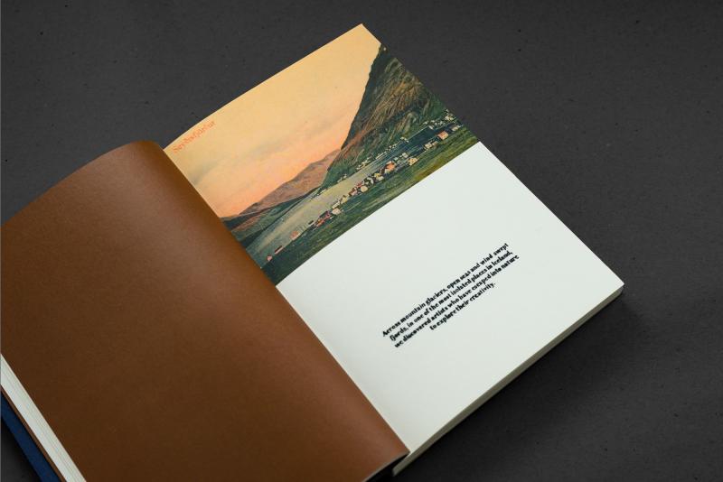 A book spread with a postcard and text from the book The Expanded Sense by Ann Carolin Renninger