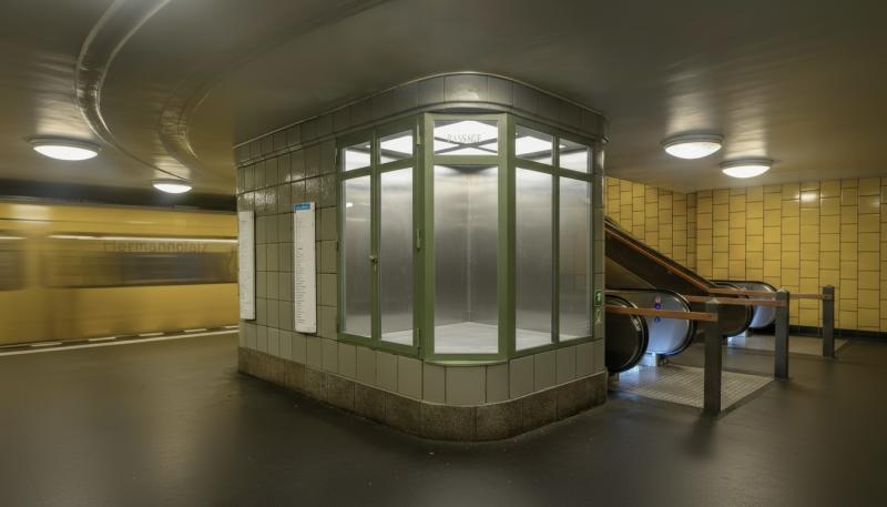Passage Art Hermannplatz Exhibition Space when empty. The Space is located in Hermannplatz U7 Gleis 2. 