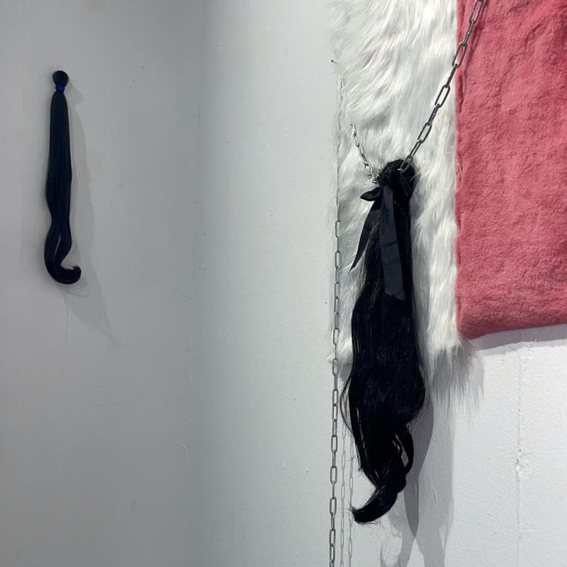 Part of hair - textile installation.