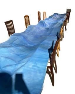 12 chairs with fabric on them