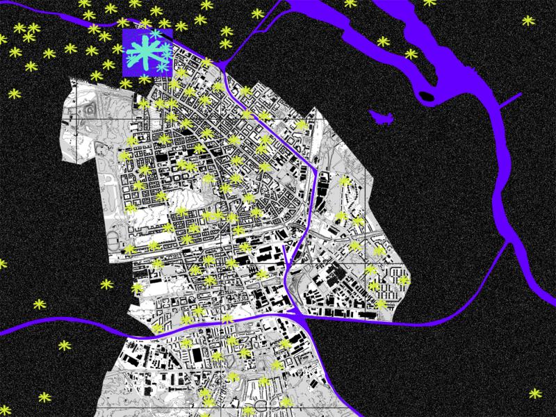 Map of Berlin's Water Pumps and location of the Secret Garden