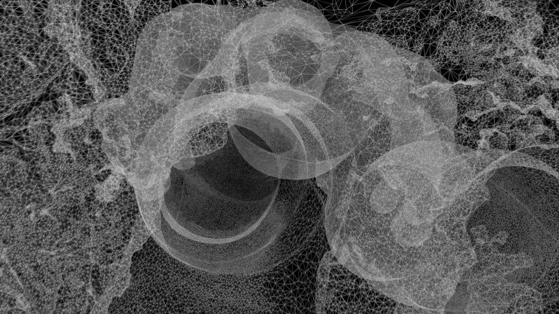 schwebendes 3D-Modell/Fotogrammetrie 
