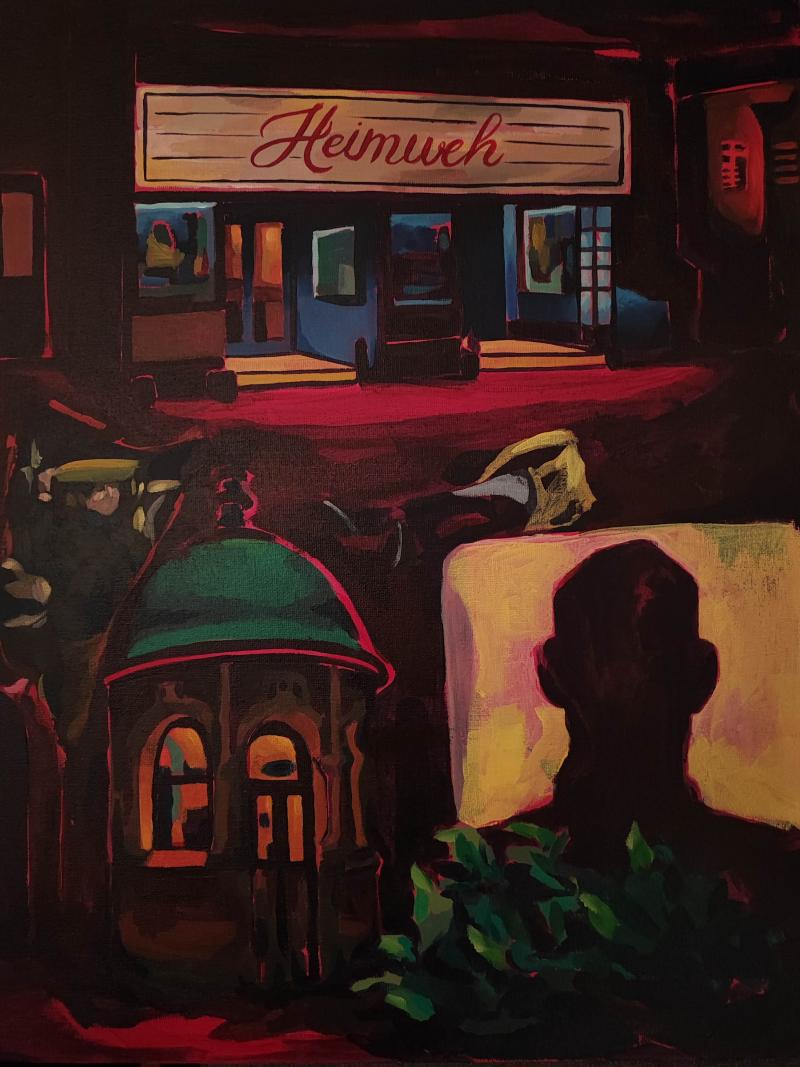 "Heimweh" proposes that the idea of home is not a fixed point, but rather a space under construction that every immigrant carries with them.