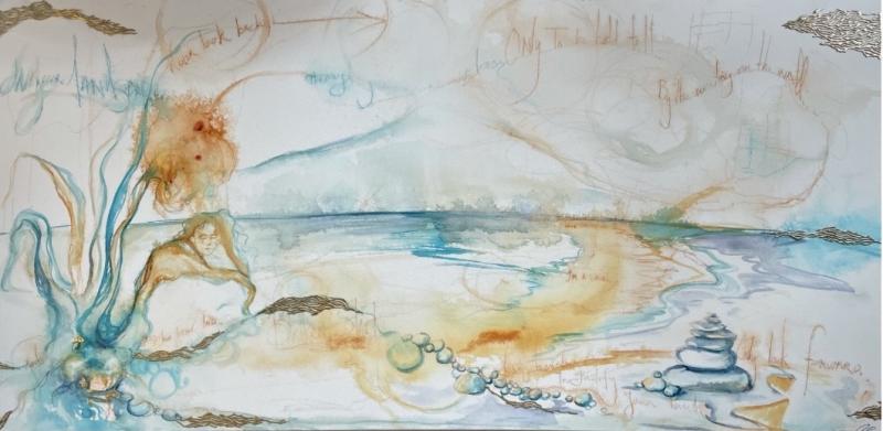 Marta Blooms, 123x61cm, Mixed media on Canvas 