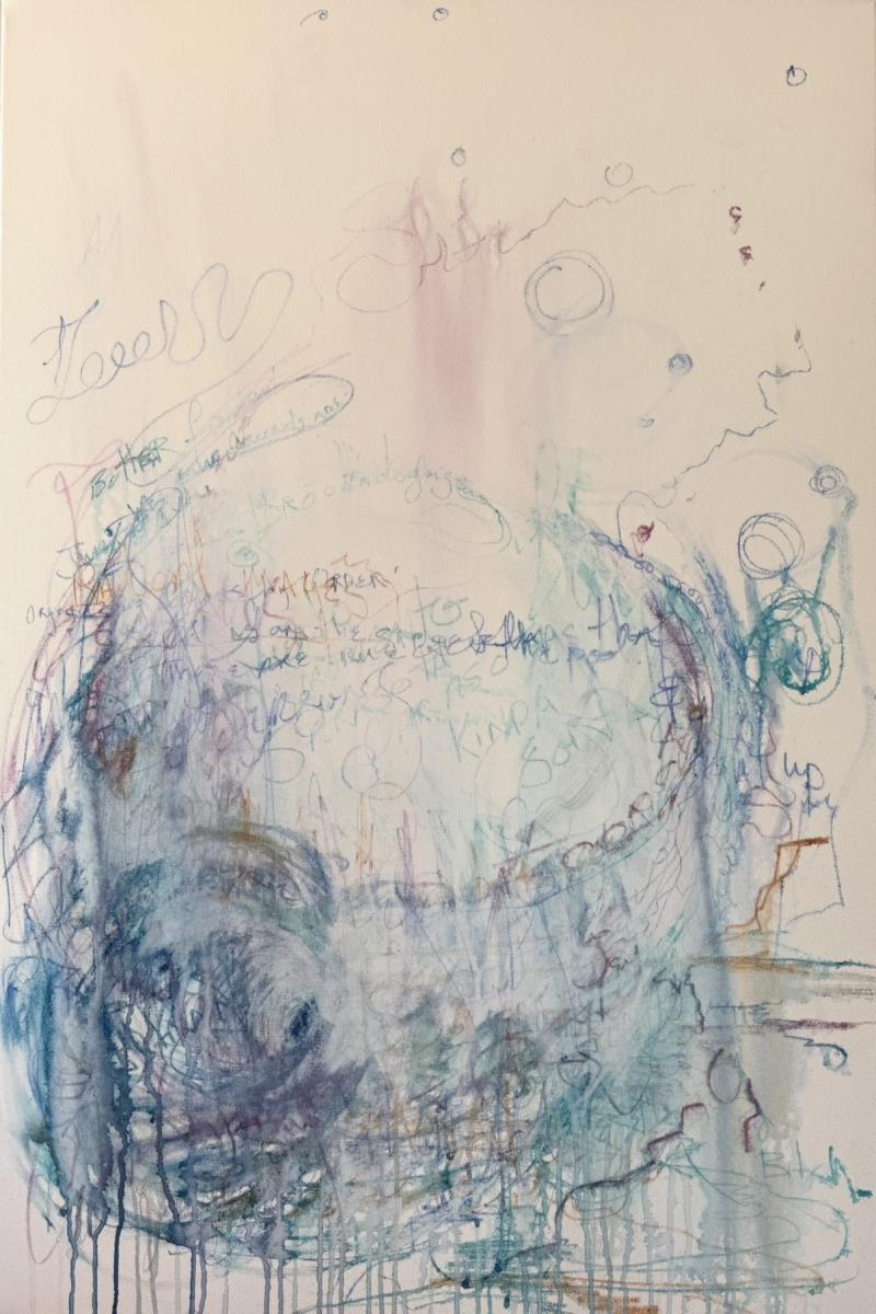 Map Towards the Deeper Well, 61x91 cm, Mixed media on canvas 