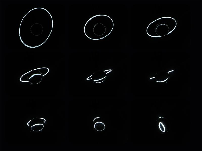 Planetensequenz, Lichtanimation, Stillbileder aus den Filmprojekt "Proyecciones Cósmicas".