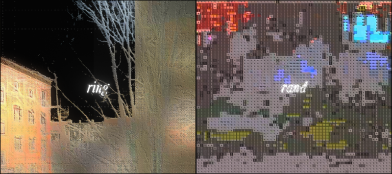 still from ring/rand: two windows showing opposing sides of the city. taken from the ringbahn.