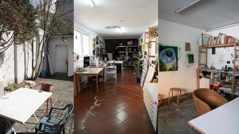 Entrance on the ground floor to the garden and the first wing of the studio. Wheelchair accessible