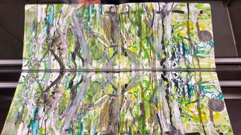 1_Frühjahr2026-2025_AquarellbuchNr.24_29,7x84cm_Tusche auf Papier_©StefanHayn