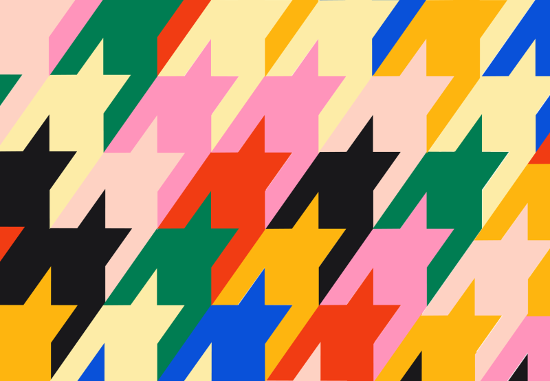 Multicoloured Houndstooth Poster